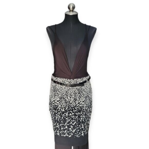 Rickis Black White Midi Skirt Size 16 - Picture 3 of 6